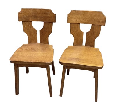 Lot 64 - A pair of 20th century oak side chairs.