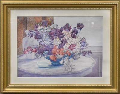 Lot 268 - A S HIGHET; watercolour, still life of flowers,...