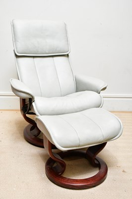 Lot 1151 - EKORNES; a leather Stressless recliner and...