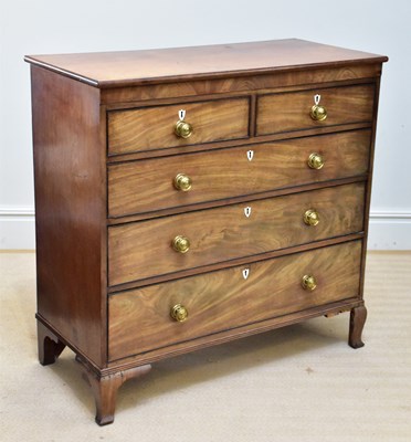 Lot 1279 - A 19th century mahogany chest of two short...