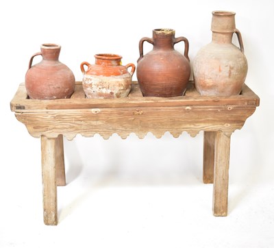 Lot 50 - A 19th century pine four-section amphora stand...