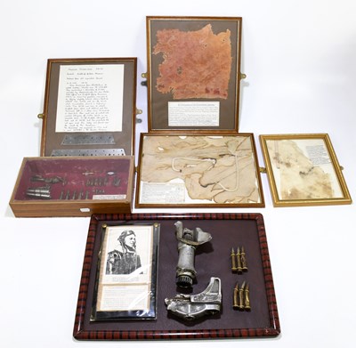 Lot 448 - A framed collection of aircraft trophy...