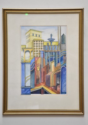 Lot 813 - PETER HILLIER; watercolour, 'Italian City',...