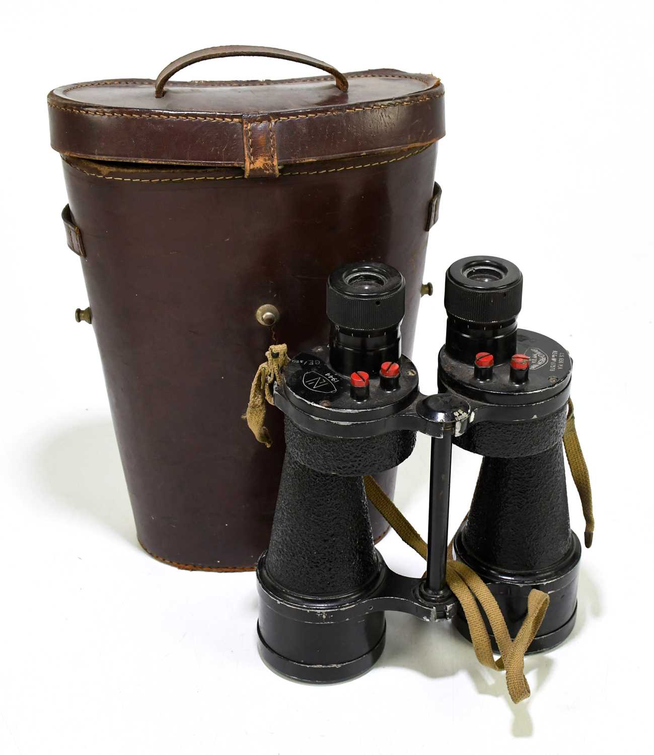 Lot 450 - A pair of WWII military issue binoculars,...