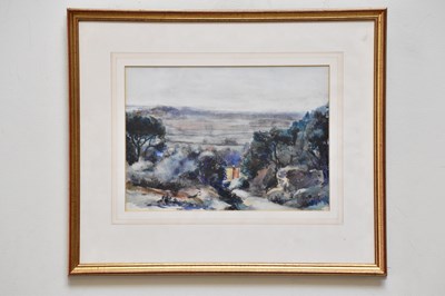 Lot 717 - DAVID WARDLOCK; watercolour, rural landscape,...