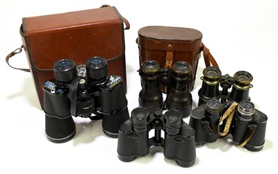 Lot 86 - A pair of French lacquered brass binoculars...