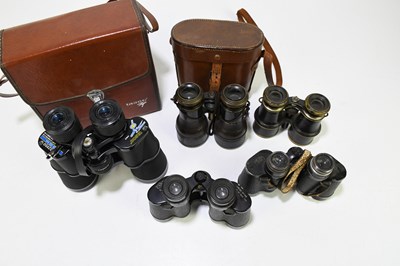 Lot 86 - A pair of French lacquered brass binoculars...