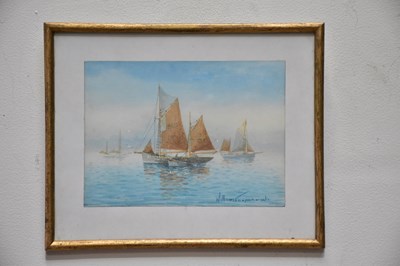 Lot 750 - WILLIAM SHEPHERD; small watercolour, boating...