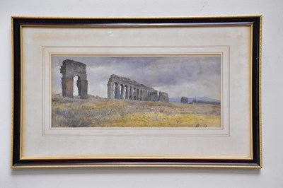 Lot 723 - UNATTRIBUTED; watercolour, 'Roma', signed with...