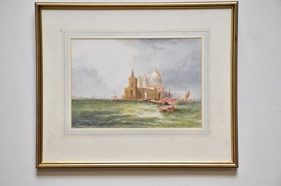 Lot 707 - WILLIAM JOBBINS; watercolour, 'Salute, Venice',...