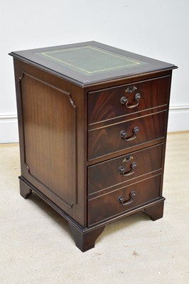 Lot 1136 - A reproduction mahogany two drawer filing...