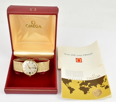 Lot 1198 - OMEGA; a gentlemen's 9ct gold wristwatch, the...