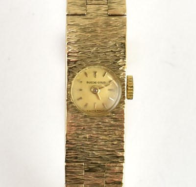 Lot 1188 - BUECHE-GIROD; a ladies' vintage 9ct gold thin...