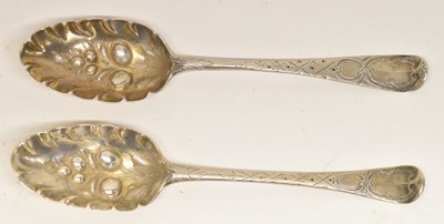 Lot 1124 - A pair of George III hallmarked silver berry...