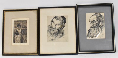 Lot 232 - LEONID PASTERNAK; etching, a rabbi, with...