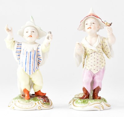 Lot 242 - NYMPHENBURG; a 20th century pair of figures of...