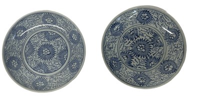 Lot 1034 - A Chinese blue and white porcelain dish and a...