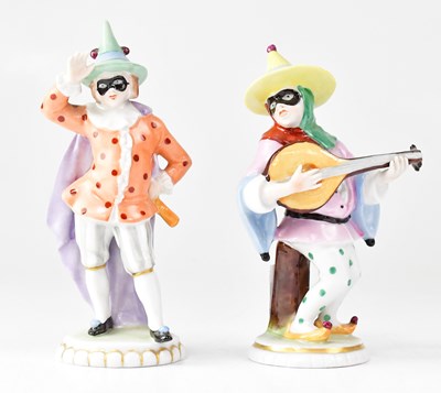 Lot 268 - SITZENDORF; two 20th century masked figures...