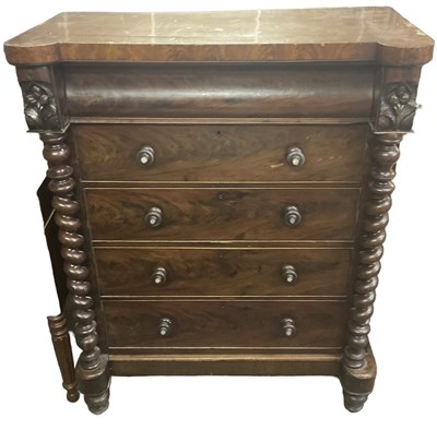 Lot 59 - A 19th century mahogany chest of four long...