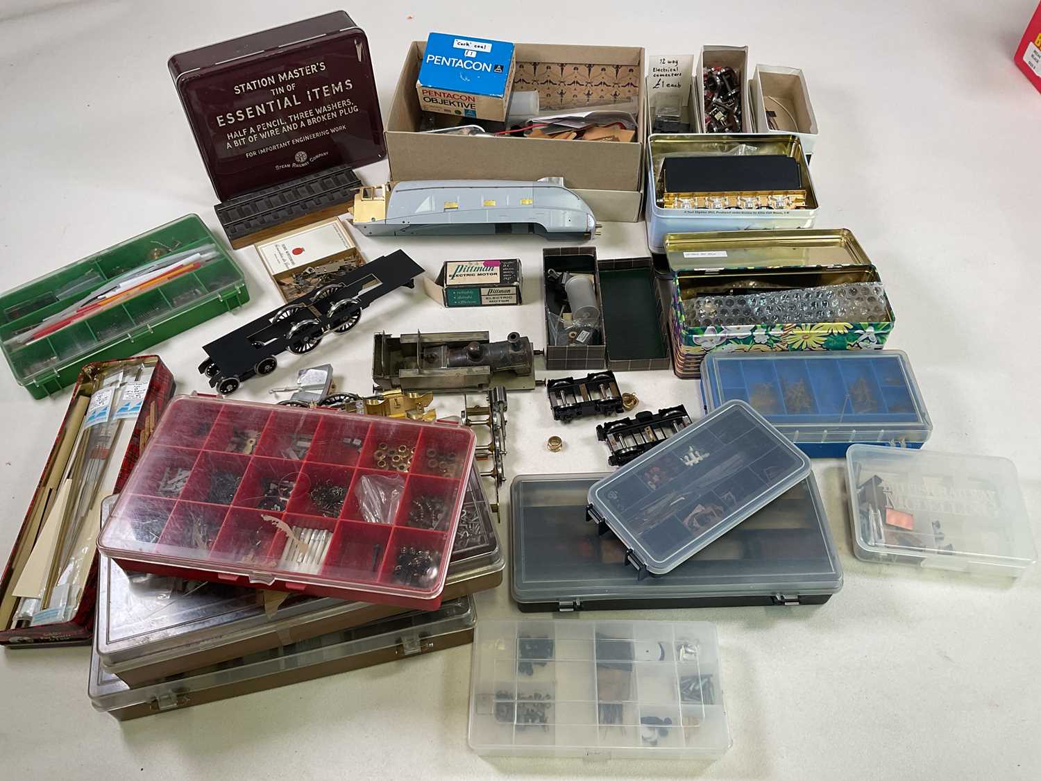 Lot 140 A model train makers tool set and spares,