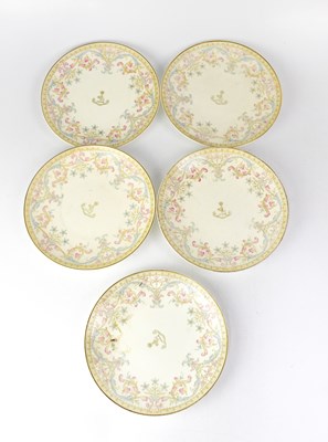 Lot 226 - MINTON; a set of five plates from the Cunard...