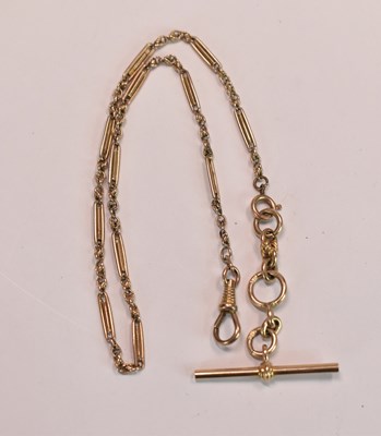 Lot 591 - A 9ct yellow gold Albertina chain, length 37cm,...