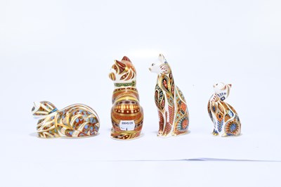 Lot 671 - ROYAL CROWN DERBY; four animal paperweights...