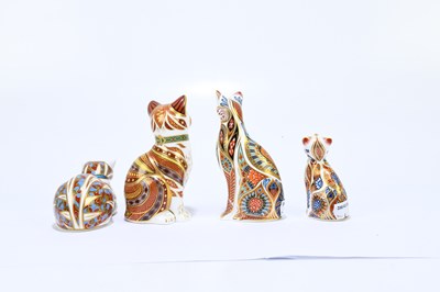 Lot 671 - ROYAL CROWN DERBY; four animal paperweights...