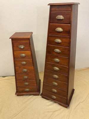 Lot 772 - Two contemporary wooden pyramid chests of...