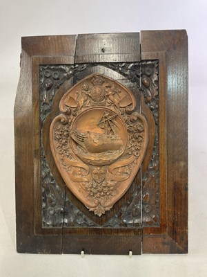 Lot 36 - A copper and oak plaque from the Old...