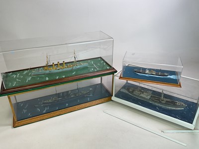 Lot 23 - Four cased ship models to include two merchant...