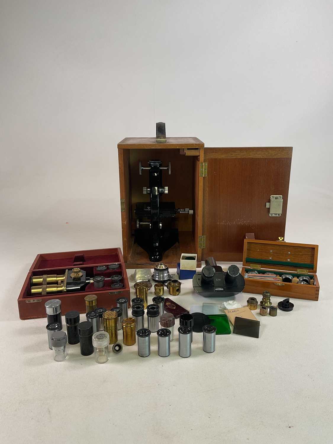 Lot 3 - BECK OF LONDON; a cased binocular microscope...