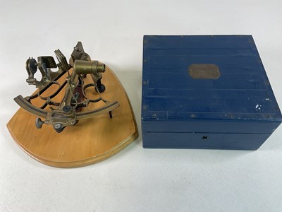 Lot 20 - A brass 'Hezzanith' sextant inscribed 'Alfred...