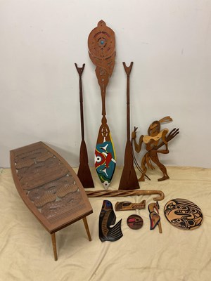 Lot 114 - A group of Canadian Inuit wooden items...