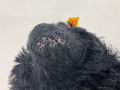 Lot 241 - STEIFF; a black teddy bear with cream felted...