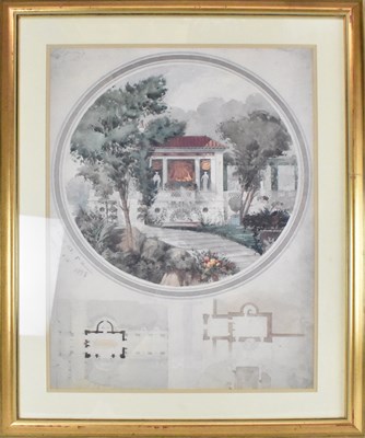 Lot 280 - D V MANNING; an architectural print, signed...