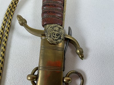 Lot 15 - A midshipman's dirk with wirework wooden grip,...