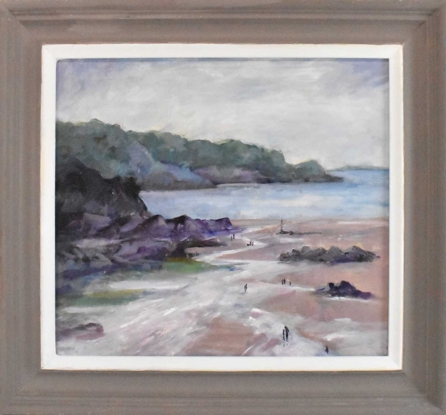 Lot 281 - LINDA ZELIN; oil on board, costal scene, with...