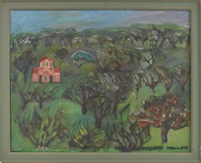 Lot 209 - PAUL MILLAR; oil on canvas, 'Aegean Monastery...