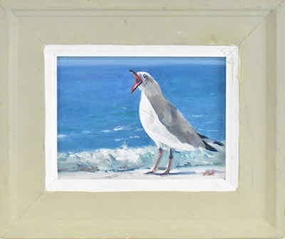 Lot 282 - UNATTRIBUTED; oil on board, a seagull,...