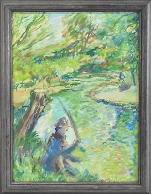 Lot 165 - PAUL MILLAR; oil on board, 'The Fisherman',...