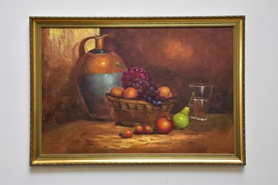 Lot 844 - UNATTRIBUTED; oil on canvas, still life study...