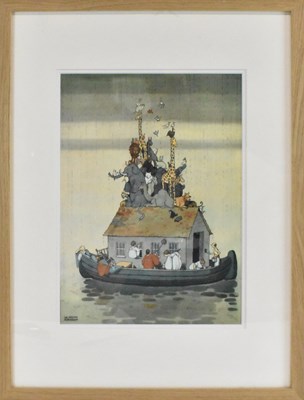 Lot 161 - WILLIAM HEATH ROBINSON; colour print, Noah's...