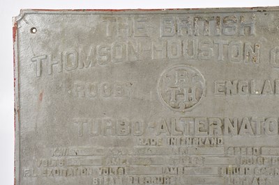 Lot 1530 - THE BRITISH THOMSON-HOUSTON CO LTD; a cast...