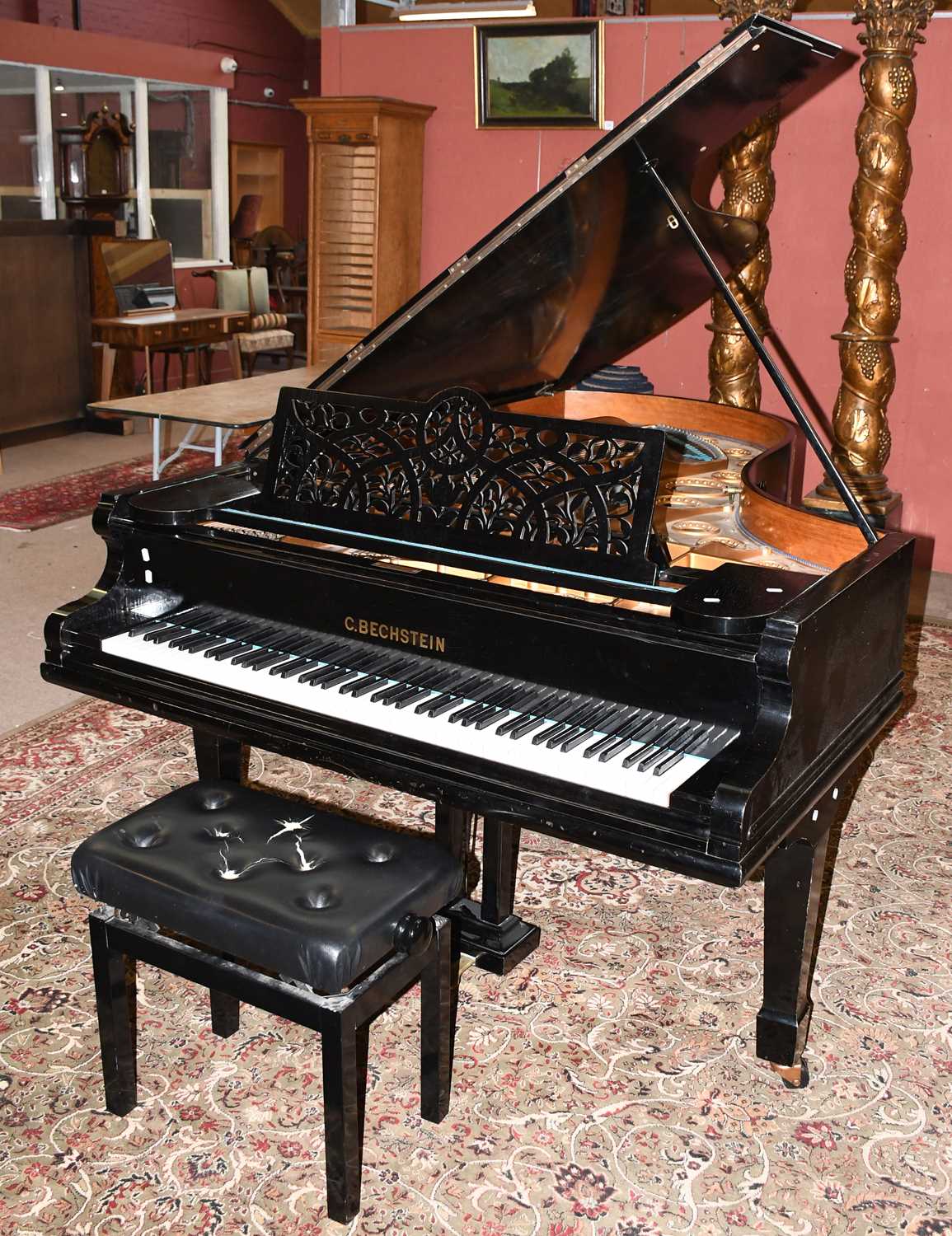 Lot 1098 - An early 20th century Bechstein ebonised...