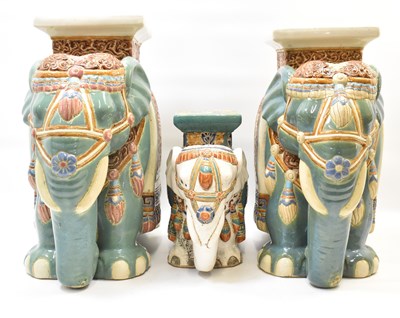 Lot 229 - Three Chinese ceramic seats in the form of...