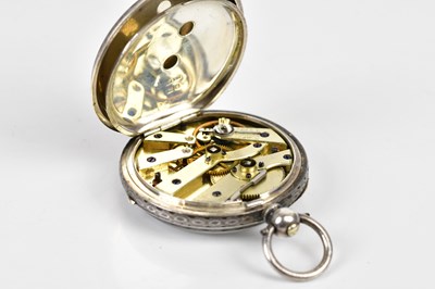 Lot 696 - A hallmarked silver cased lady's fob watch,...