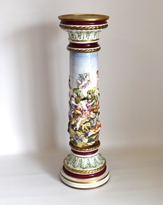 Lot 63 - CAPODIMONTE; a large embossed decorated...