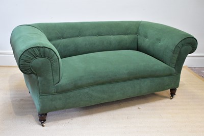 Lot 1158 - A Victorian green upholstered button back...