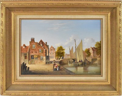 Lot 198 - BERNARD PAGE; oil on board, Continental street...